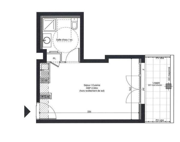 Appartement 1 pièce                                        - 44600 Saint-Nazaire - CENTRE VILLE - GARE Réf : 3554