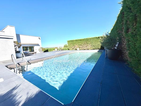 Maison d’architecte avec piscine et vue sur les vignes