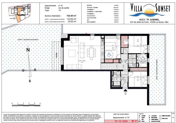 Appartement 4 pièces - 104 m² Bien prestige