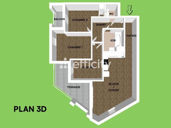 Appartement 4 pièces - 80 m² Exclusivité efficity