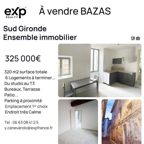 33430-Bazas - Fort potentiel - Immeuble de rapport – 6 logements –