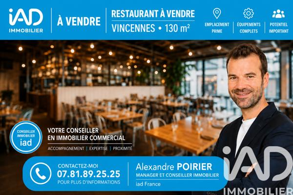 Restaurant à vendre 130 m² Vincennes